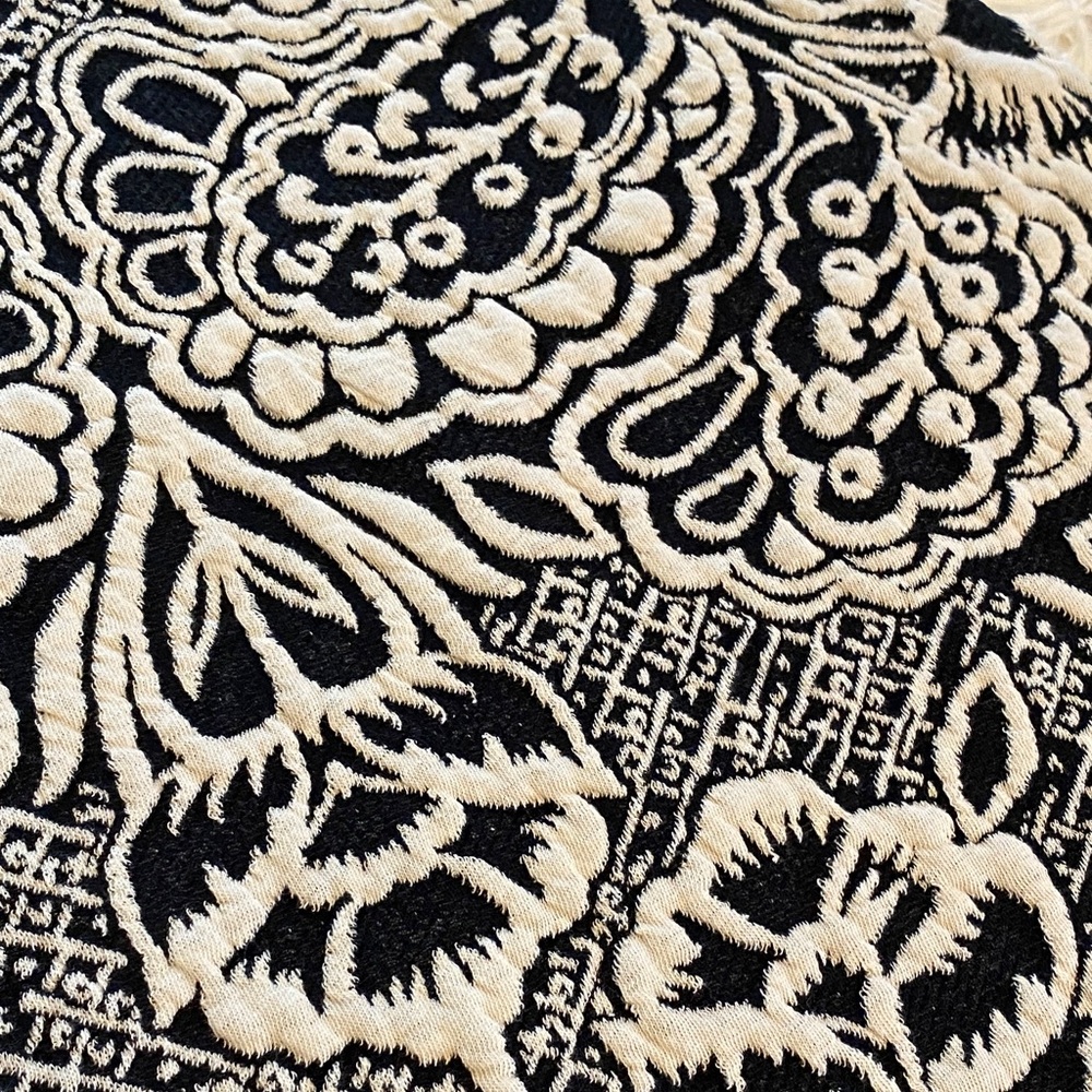 Anthropologie Black Ivory Jacquard Dress Size S Structured Fit & Flare NWT - Picture 10 of 13